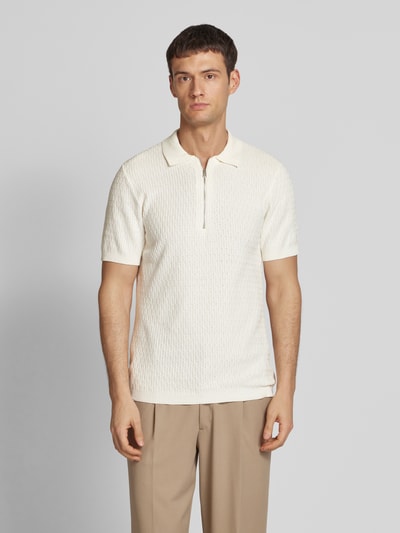 Casual Friday Poloshirt mit kurzem Reißverschluss Modell 'JOE' Sand 4