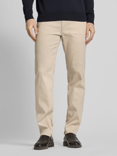 Brax Regular fit linnen broek in 5-pocketmodel, model 'CADIZ' Zand - 4