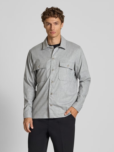 Roy Robson Regular Fit Hemdjacke mit Kentkragen Hellgrau 4