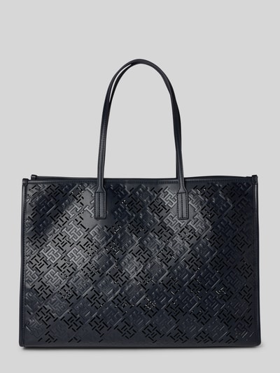 Tommy Hilfiger Torba tote z wytłoczonym wzorem z monogramem Granatowy 2