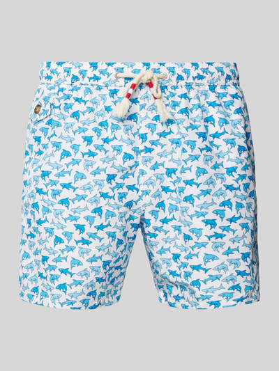 MC2 Saint Barth Regular Fit Badeshorts mit Pattentasche Modell 'LIGHTING' Blau 1