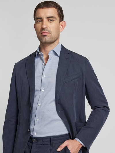 OLYMP Level Five Slim Fit Businesshemd aus Uni Struktur Bleu 3