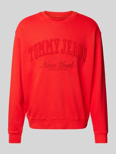 Tommy Jeans Sweatshirt met logostitching Rood - 2