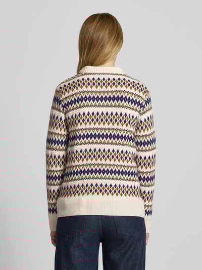Gant Gebreide pullover met ribboorden, model 'FAIRISLE' Ecru - 5