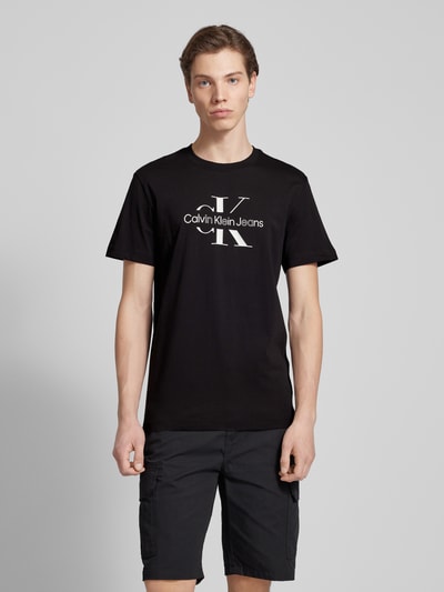 Calvin Klein Jeans T-shirt met logoprint Zwart - 4