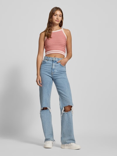 Review Crop Stricktop mit Rundhalsausschnitt Rosa 1