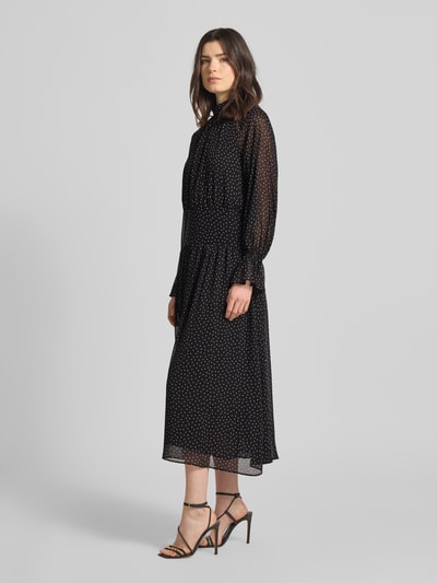 MANGO Midikleid mit kleinem Stehkragen Modell 'POLKY' Black 1