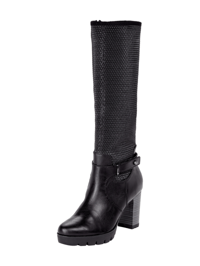 Tamaris Stiefel mit strukturiertem Schaft Schwarz 1