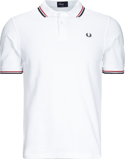 Fred Perry Slim Fit Poloshirt mit Kontraststreifen Weiss 4