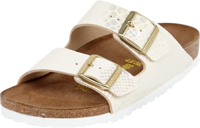 Birkenstock Sandalen in schimmernder Snake Optik ecru online kaufen