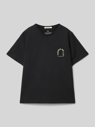 Jack & Jones T-Shirt mit Label-Print Modell 'ALMERIA' Black 1