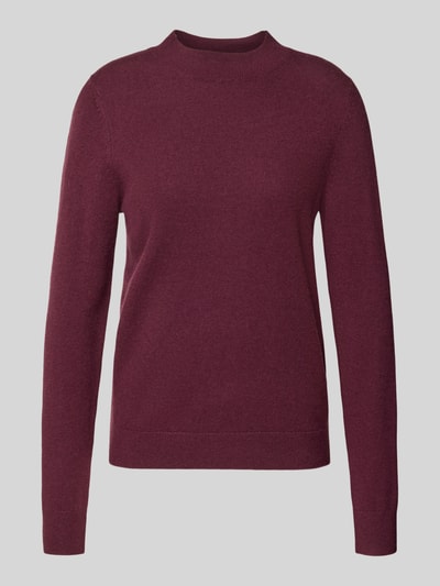 comma Strickpullover aus Wolle-Kaschmir-Mix mit Rundhalsausschnitt Bordeaux 2