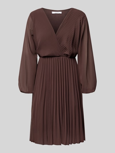 ZABAIONE Knielanges Kleid mit Plisseefalten Modell 'Im44sa' Mittelbraun 2