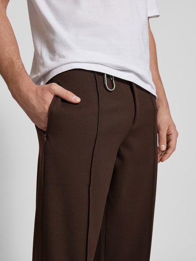 EIGHTYFIVE Stoffhose mit Nahtreißverschlusstaschen Dunkelbraun 3