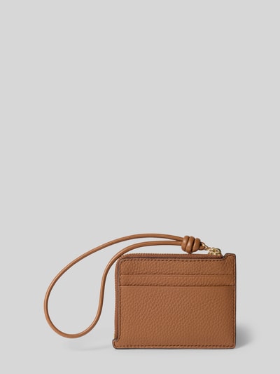 Produktfoto, Portemonnaie mit Logo-Applikation Modell 'Jet Set' von MICHAEL Michael Kors in Braun, Hauptfach mit Reißverschluss und Steckfächer, feine Lederstruktur