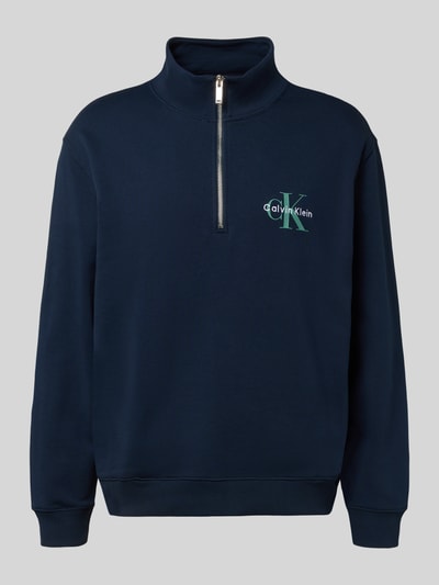 Calvin Klein Jeans Regular Fit Sweatshirt mit Logo-Stitching Modell 'Terry' Marine 2