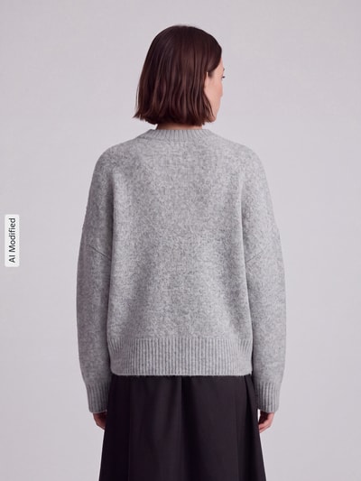 VERO MODA oversized pullover met wol model 'BOOM' Lichtgrijs - 5