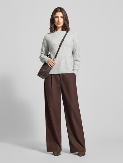 Vila Sweter z dzianiny z okrągłym dekoltem model ‘KACHEL’ Jasnoszary 1