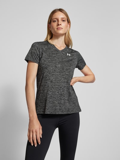 Under Armour T-Shirt mit V-Ausschnitt Modell 'Tech' Black 4