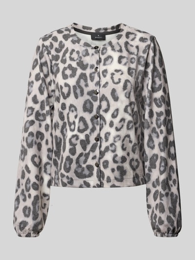 monari Cardigan met ronde hals en knoopsluiting Taupe - 2