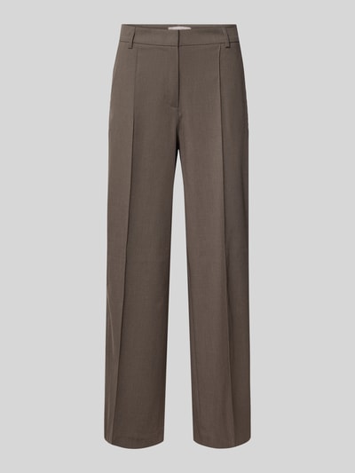 Christian Berg Woman Selection Straight leg pantalon met vaste persplooien Donkerbruin - 2