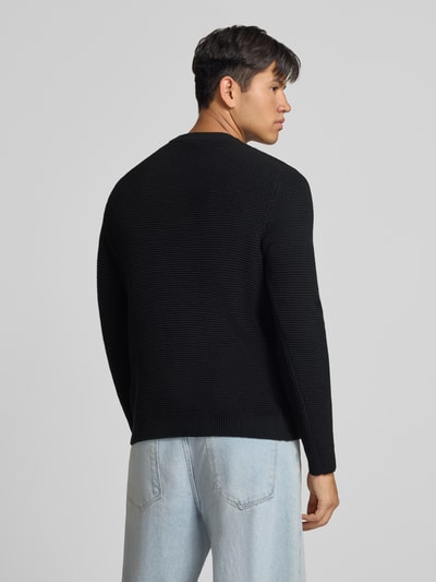 REVIEW Regular Fit Strickpullover aus reiner Baumwolle Black 5