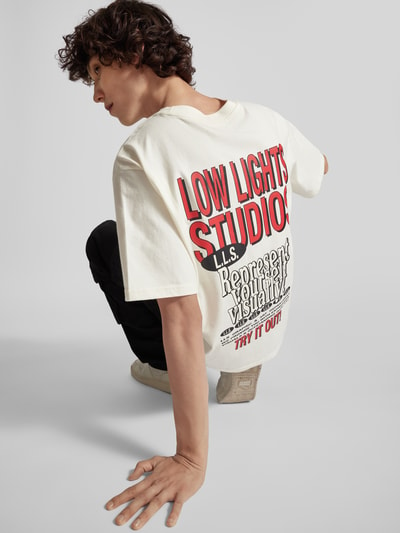 Low Lights Studios T-shirt met labelprint, model 'REPRESENTATION' Offwhite - 3