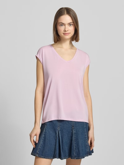 PIECES T-shirt o kroju relaxed fit z mieszanki modalu model 'KAMALA' Brudnoróżowy 4