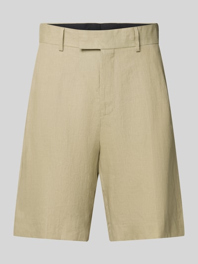 Produktfoto, Shorts mit französischen Eingrifftaschen Modell 'Troy' von Tiger Of Sweden, beige, gerader Schnitt, Struktur, Vorderansicht
