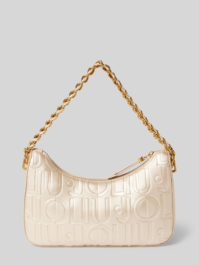 Liu Jo White Handtasche mit Label-Strukturmuster Modell 'ADONIDE' Gold 3