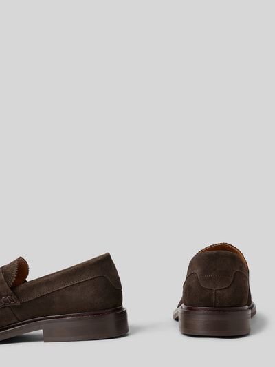 Produktfoto, Loafer aus echtem Rindsvelours Modell 'CARTER SUEDE' von SELECTED HOME in Unifarben, Lederoptik, strukturiert, Blockabsatz