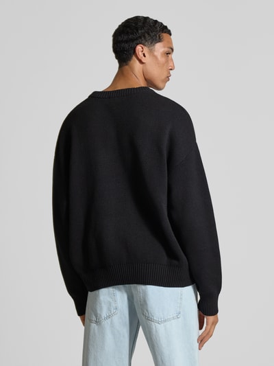 Pegador Oversized gebreide pullover met labelstitching Zwart - 5