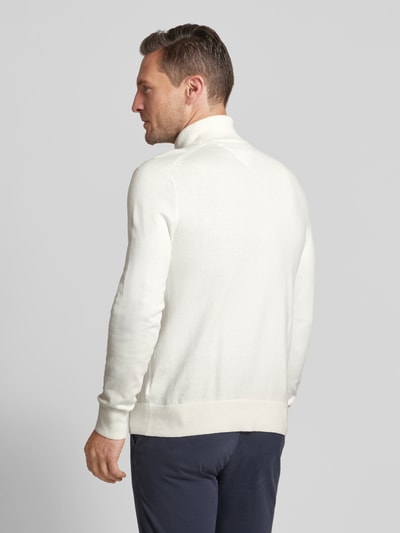 Tommy Hilfiger Rollkragenpullover mit Logo-Stitching Modell 'PIMA' Offwhite 5