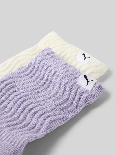 Puma Socken mit Label-Detail Modell 'ZIGZAG' im 2er-Pack Lila 2