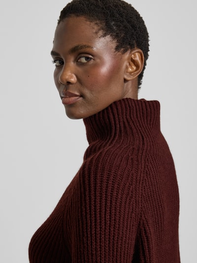 Drykorn Gebreide pullover met opstaande kraag, model 'ARWEN' Bordeaux - 3