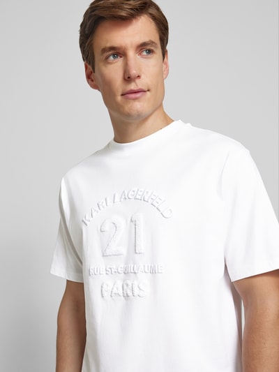 Karl Lagerfeld T-Shirt mit Label-Stitching Weiss 3