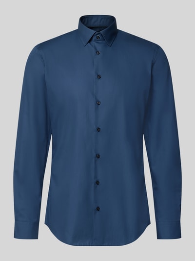 Jake*s Slim Fit Business-Hemd mit Kentkragen Rauchblau 1