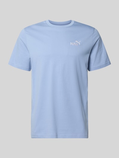Produktfoto, Regular Fit T-shirt met logostitching van PUMA PERFORMANCE in lichtblauw, puur katoen, ronde hals, ruglengte maat M 67 cm