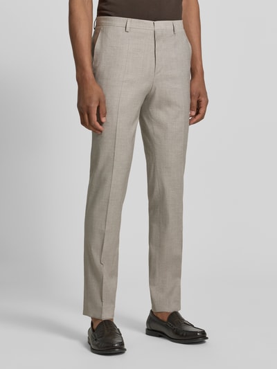 Mężczyzna nosi Extra Slim Fit Anzughose aus Viskose-Schurwoll-Mix Modell 'HESTEN253X' von HUGO, melange, z przodu, całe ciało