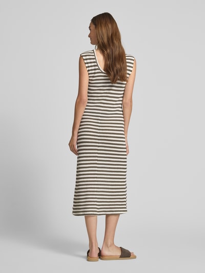 Tom Tailor Denim Sukienka o kroju slim fit z dzianiny z mieszanki bawełny Oliwkowy 5