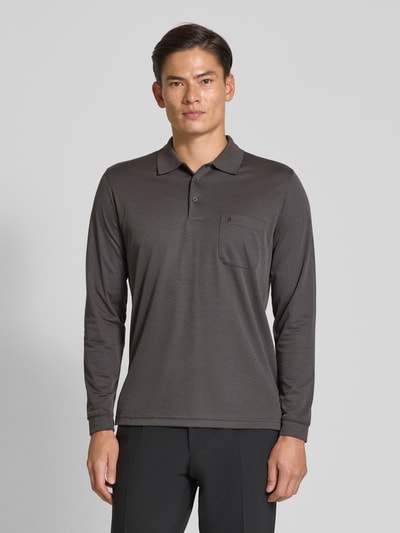 RAGMAN Regular fit poloshirt met borstzak Antraciet - 4