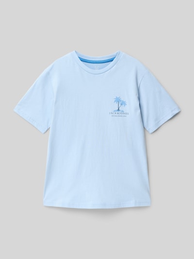 Jack & Jones T-shirt z nadrukiem z logo model ‘SUMMER’ Błękitny 1