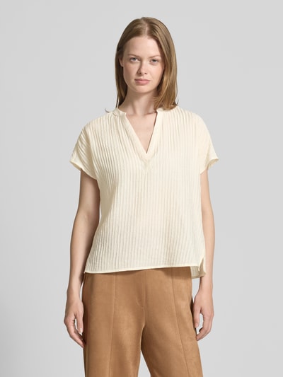 Zero Blusenshirt aus Viskose-Mix mit Serafino-Ausschnitt Ecru 4