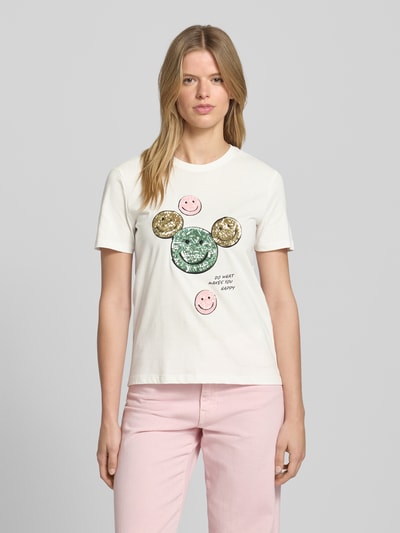 Only T-shirt o kroju regular fit z czystej bawełny model ‘KITA’ Biały 4