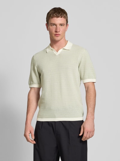 Only & Sons Poloshirt met ribboorden, model 'KIAN' Offwhite gemêleerd - 4