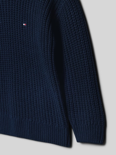 Tommy Hilfiger Kids Regular fit gebreide pullover van katoenmix Marineblauw - 2