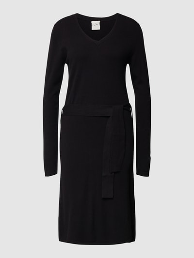 ICHI Knielanges Kleid mit Taillenband Modell 'Kava' Black 2