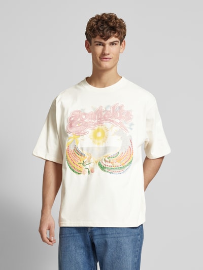 Low Lights Studios Oversized T-Shirt mit Motiv-Print Modell 'Sanguine Paradise' Ecru 4