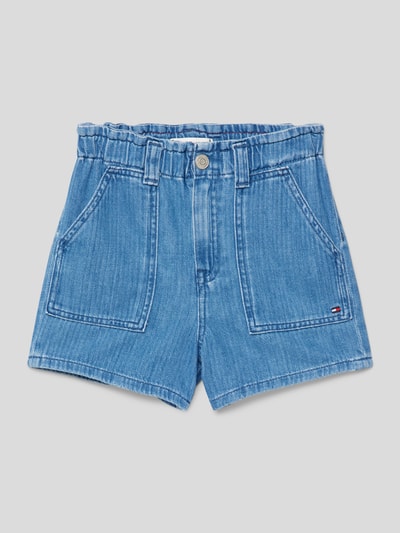 Tommy Hilfiger Teens Bermuda met Franse steekzakken, model 'HERRINGBONE' Bleu - 1