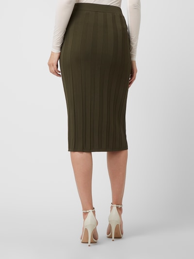 MaxMara Leisure Midirok van een mix van zijde en katoen, model 'Gallia' Olijfgroen - 5